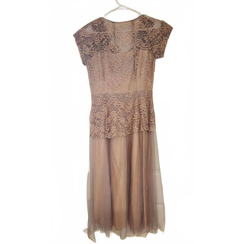 Elegant 1950s mid century Andora Lace Dress with Tulle Skirt